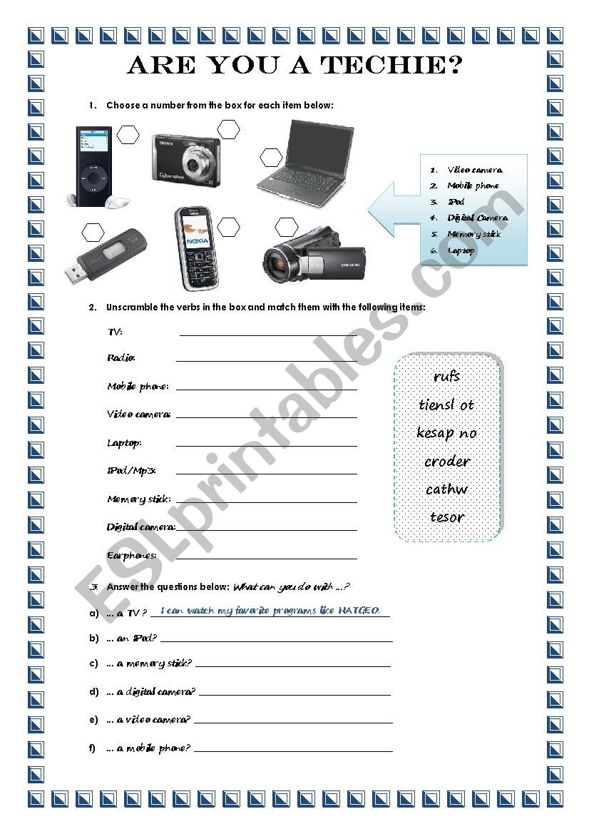 Techies ! worksheet