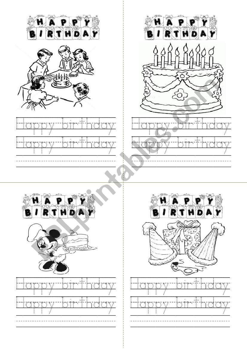 Birthday Card worksheet