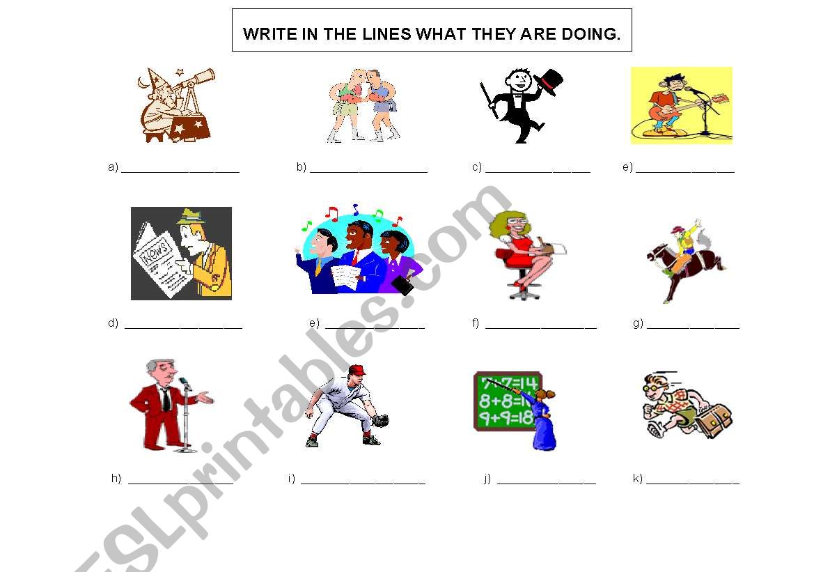 What are they doing? worksheet