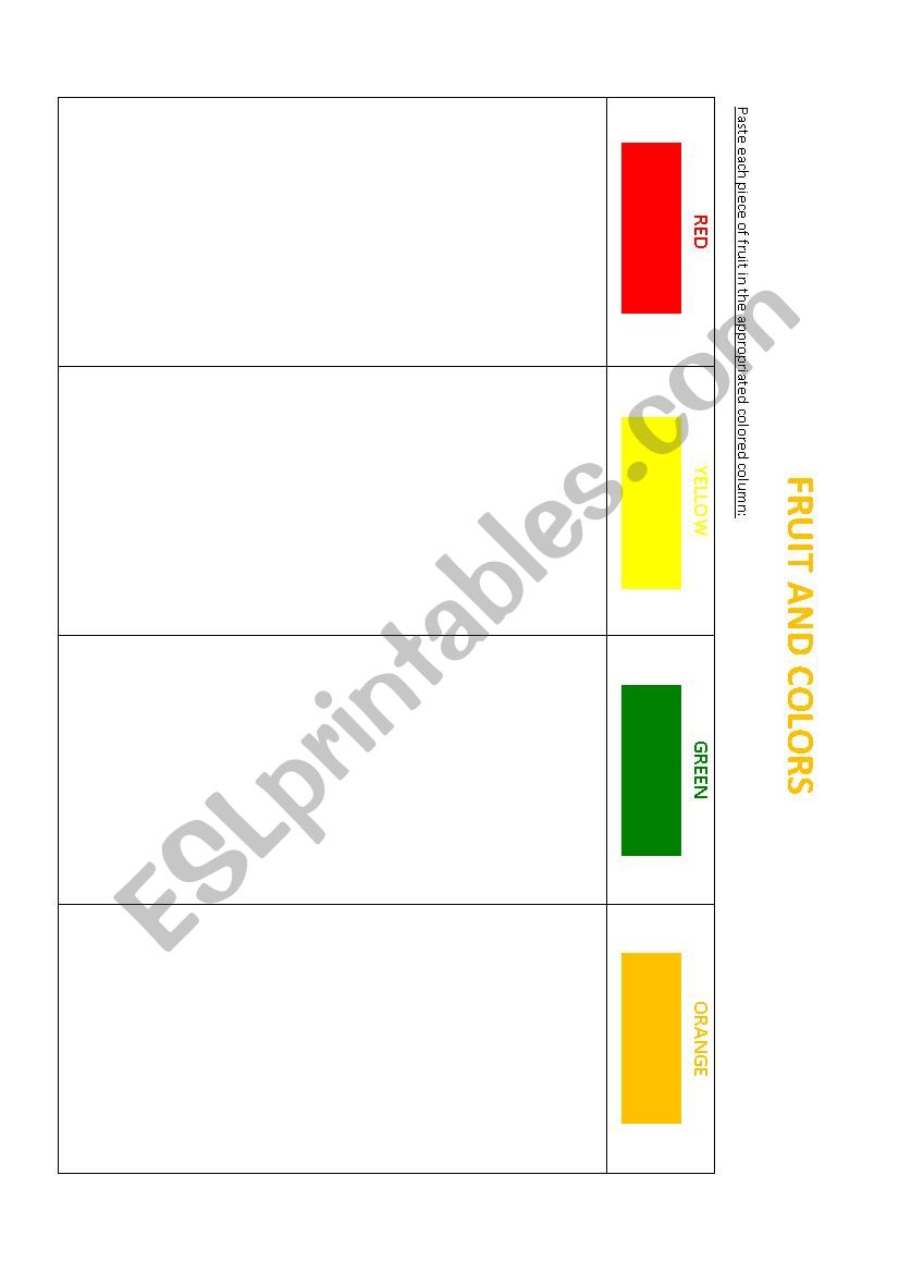 Fruit and Colors worksheet