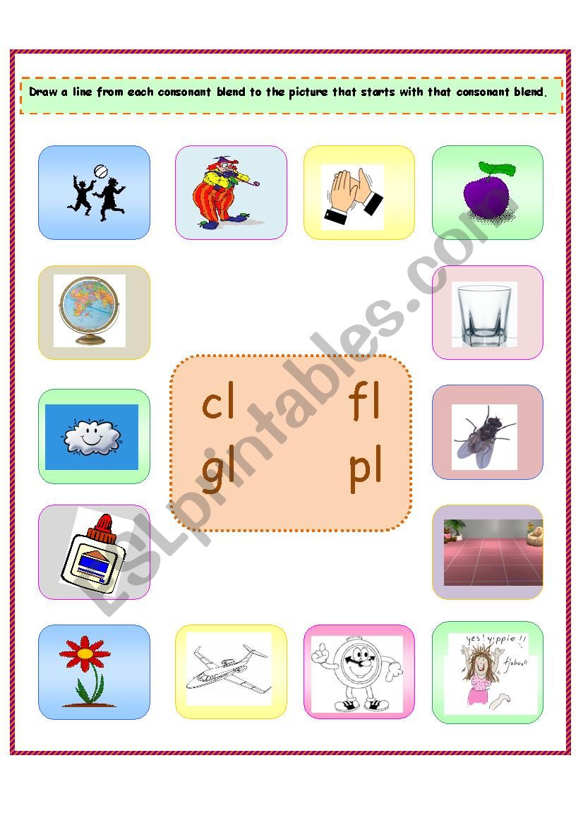 4 Consonant Blends: cl/fl/gl/pl