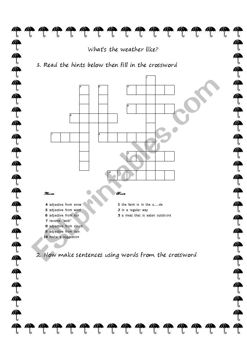 What is the weather like? worksheet