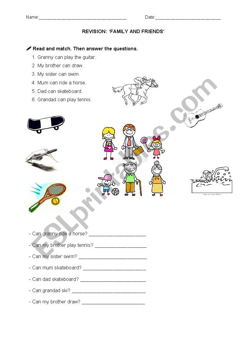 Family worksheet