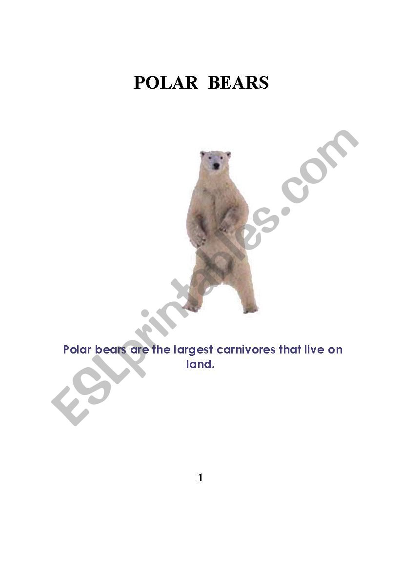 Polar Bear Story part 1 worksheet