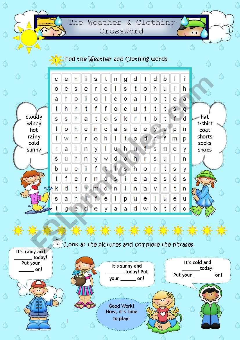 The Weather and Clothing Crossword