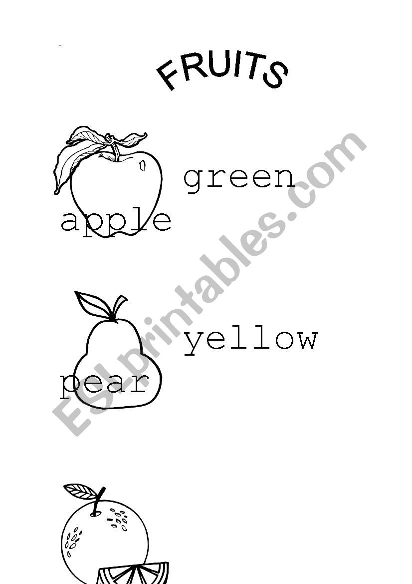 fruits and colors worksheet