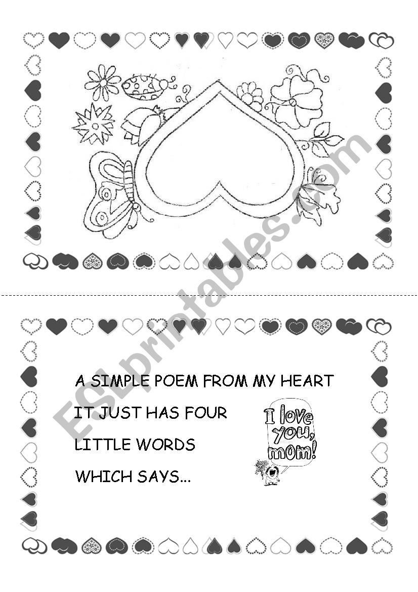 Mothers day worksheet