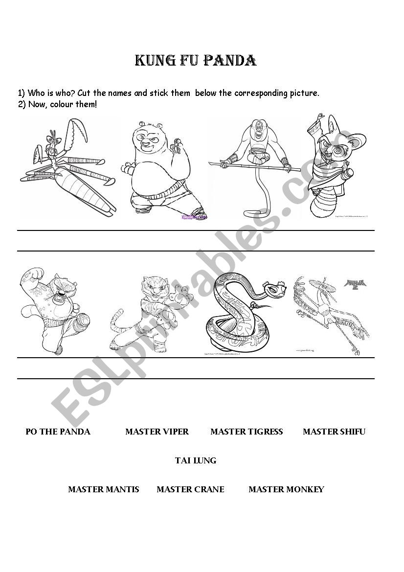 Kung Fu Panda worksheet