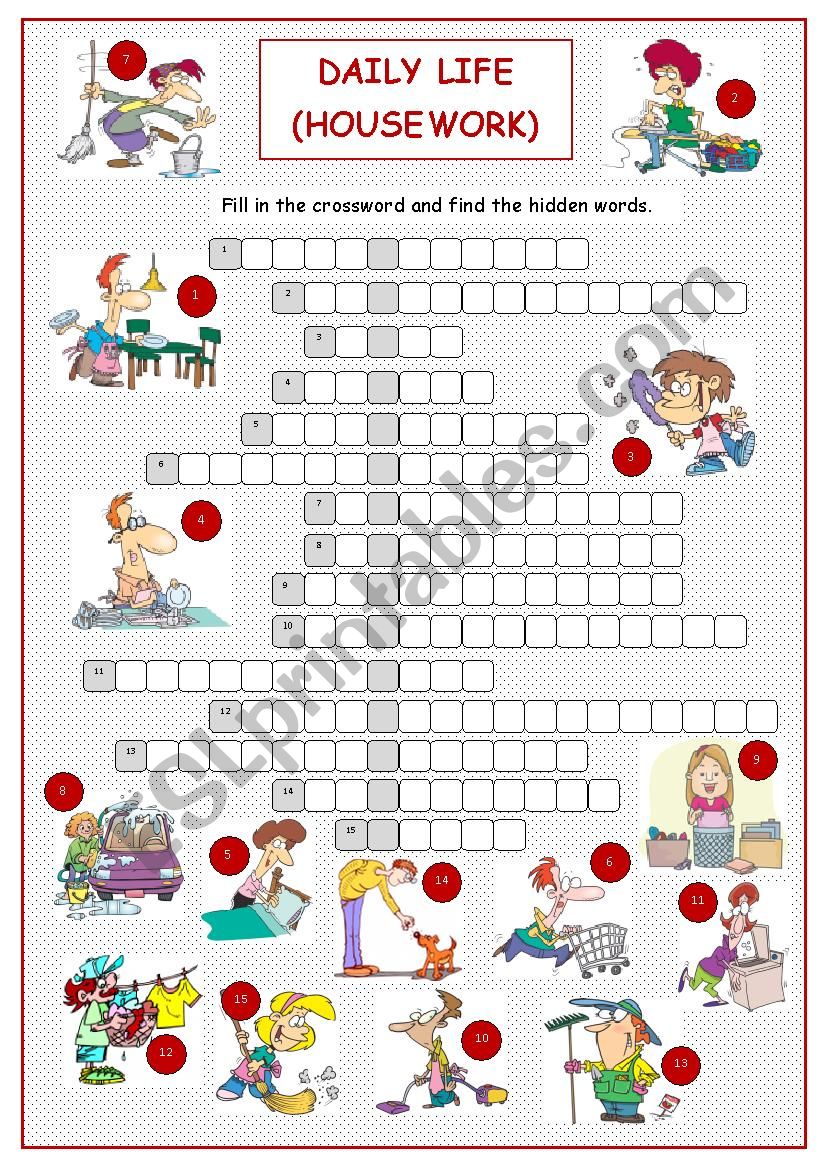 Daily Life (Housework Crossword)