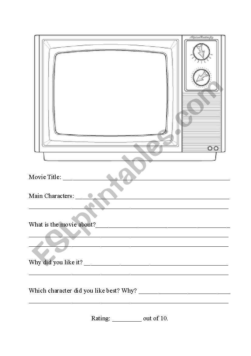 Movie Sheet worksheet