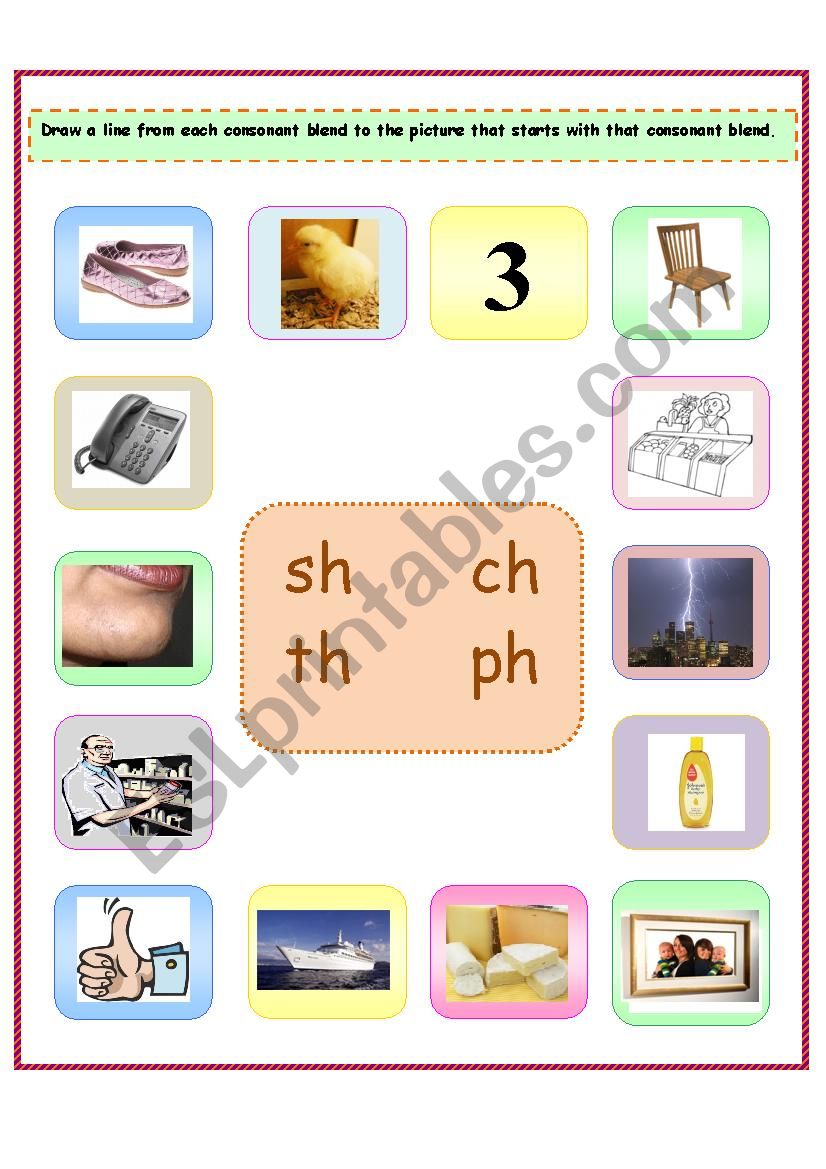 4 Consonant Blends: sh/ch/th/ph