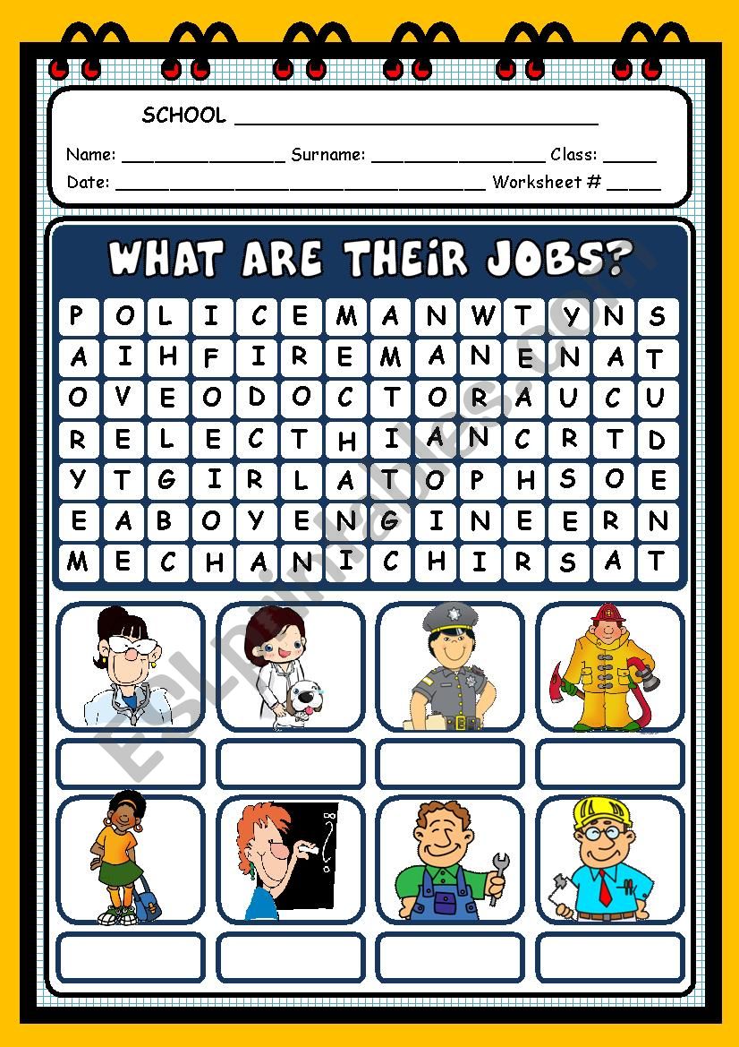 WHAT ARE THEIR JOBS? worksheet