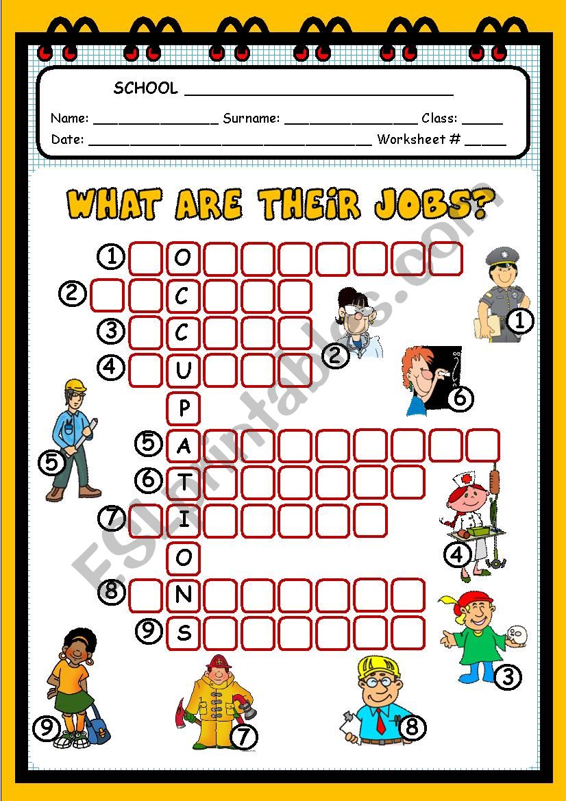 WHAT ARE THEIR JOBS? worksheet