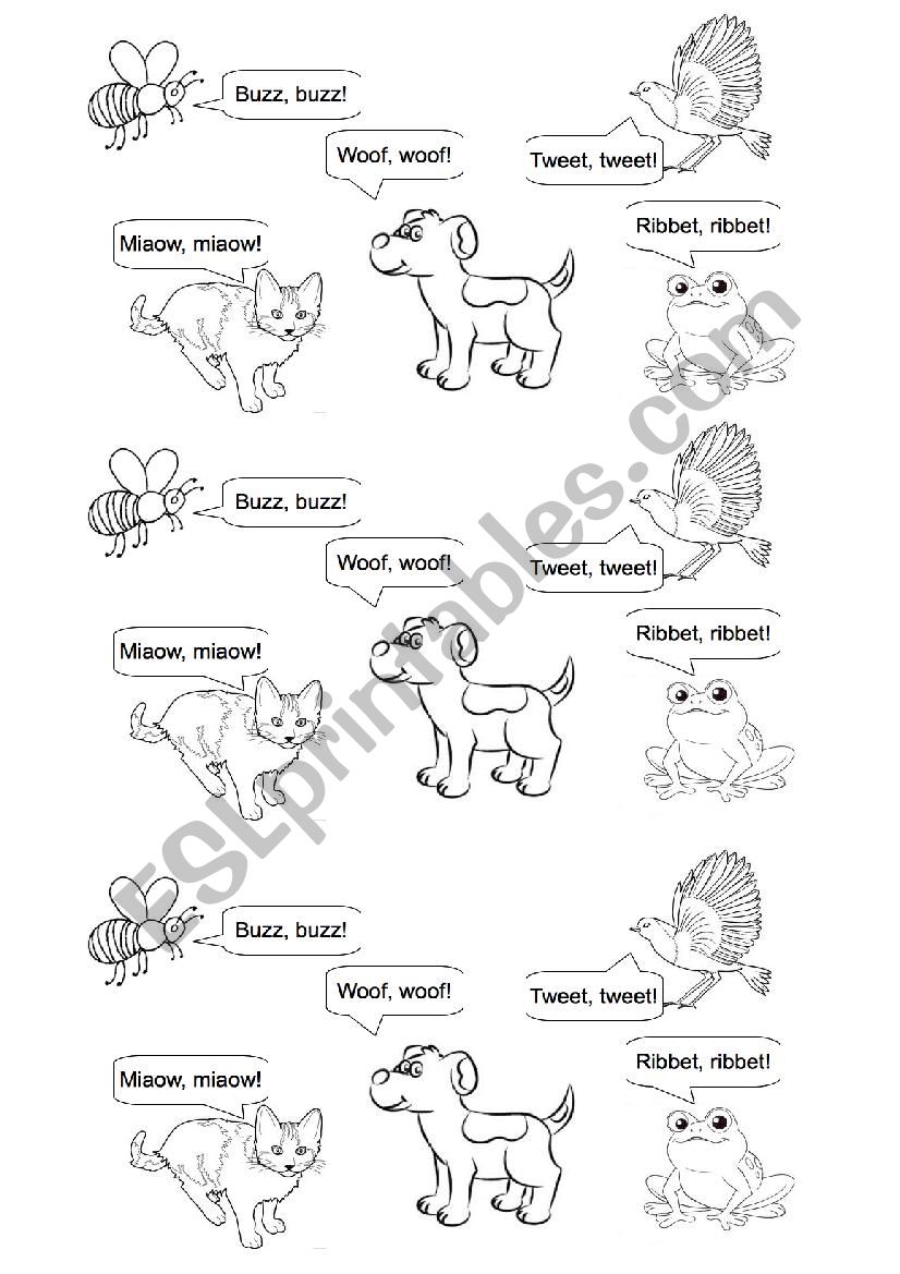 AnimalÂ´s voices worksheet