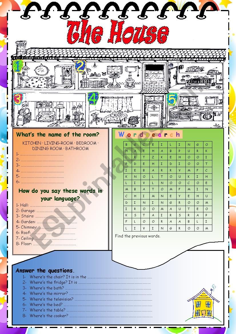 The House worksheet