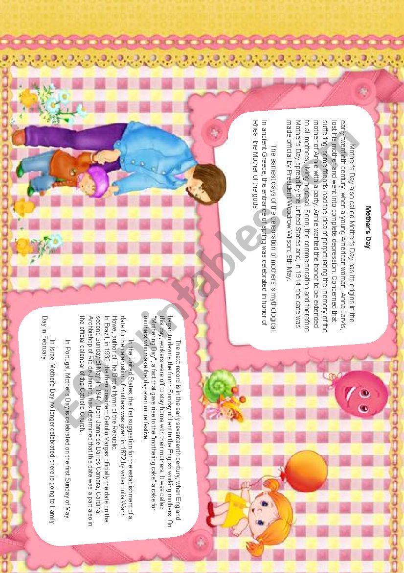 Mothers Day worksheet