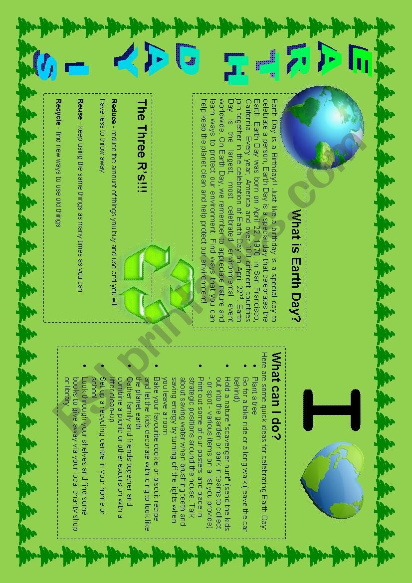 Earth Day worksheet