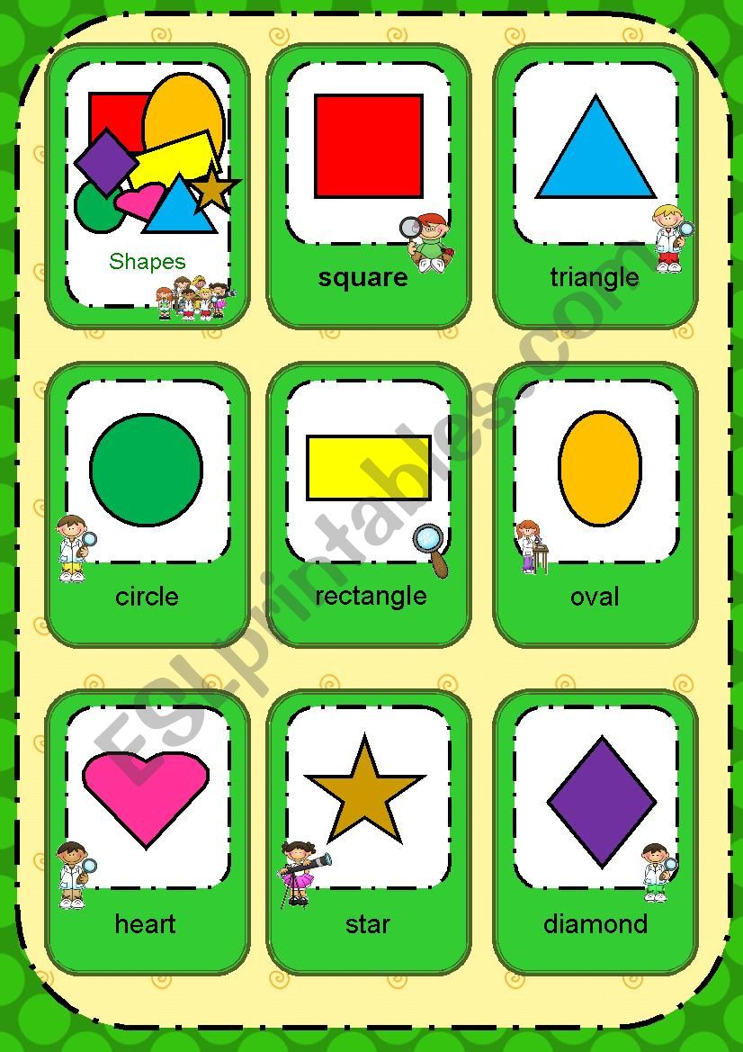 Flashcards Shapes worksheet