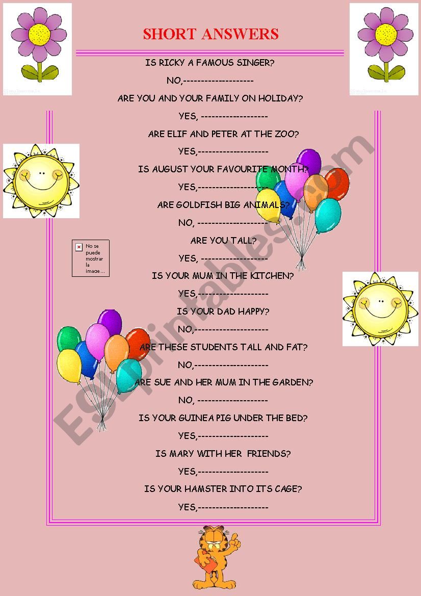 SHORT ANSWERS worksheet