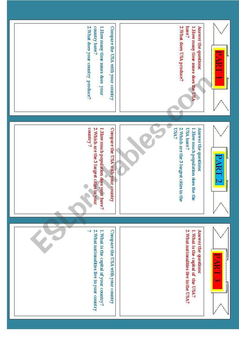 THE USA  worksheet