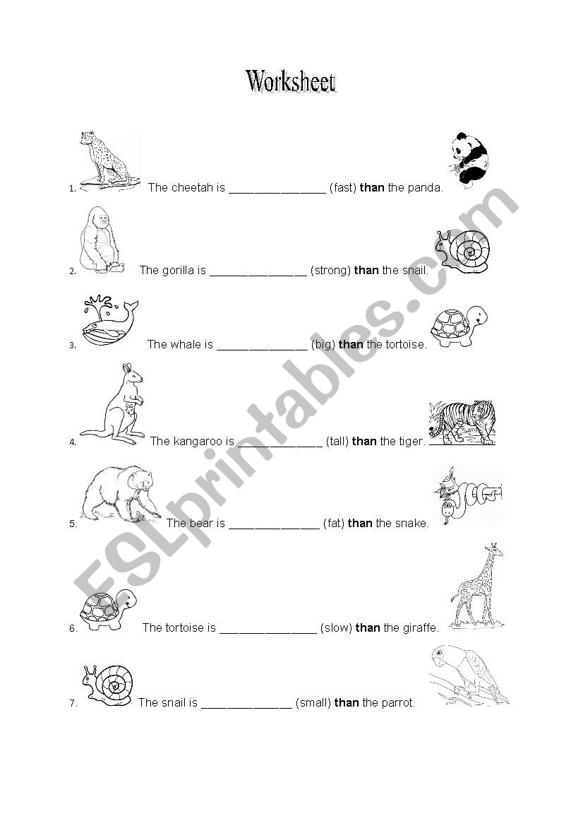 Wild Animals worksheet