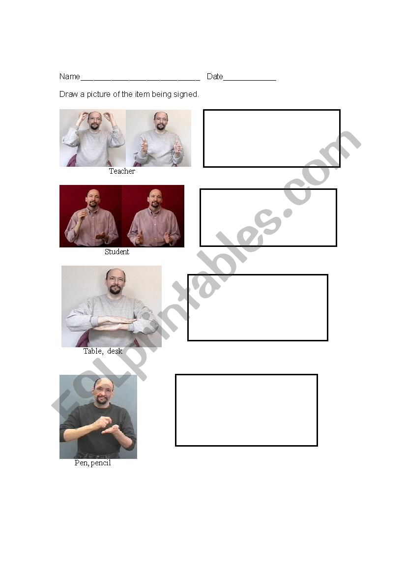 Classroom  Signs worksheet