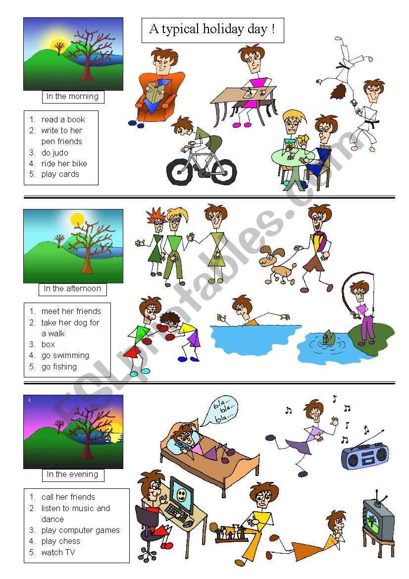 Typical holiday day worksheet