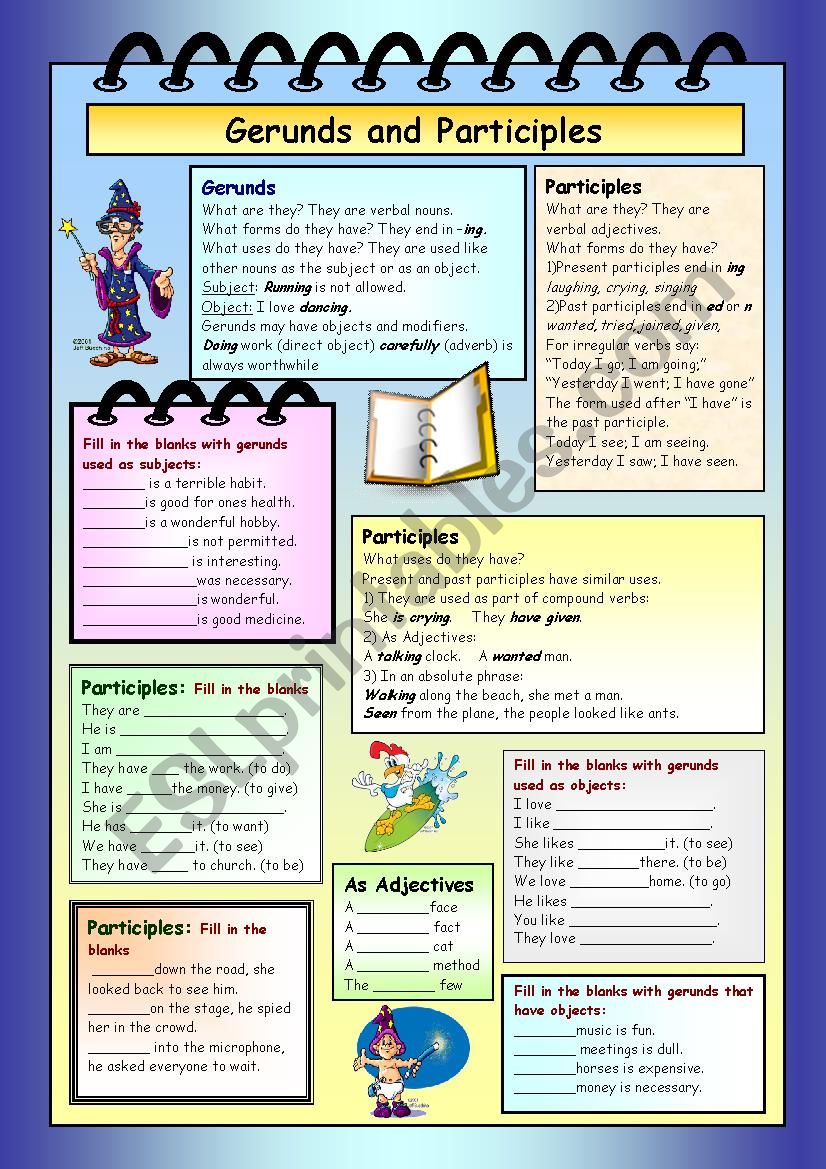 Gerunds and Participles worksheet