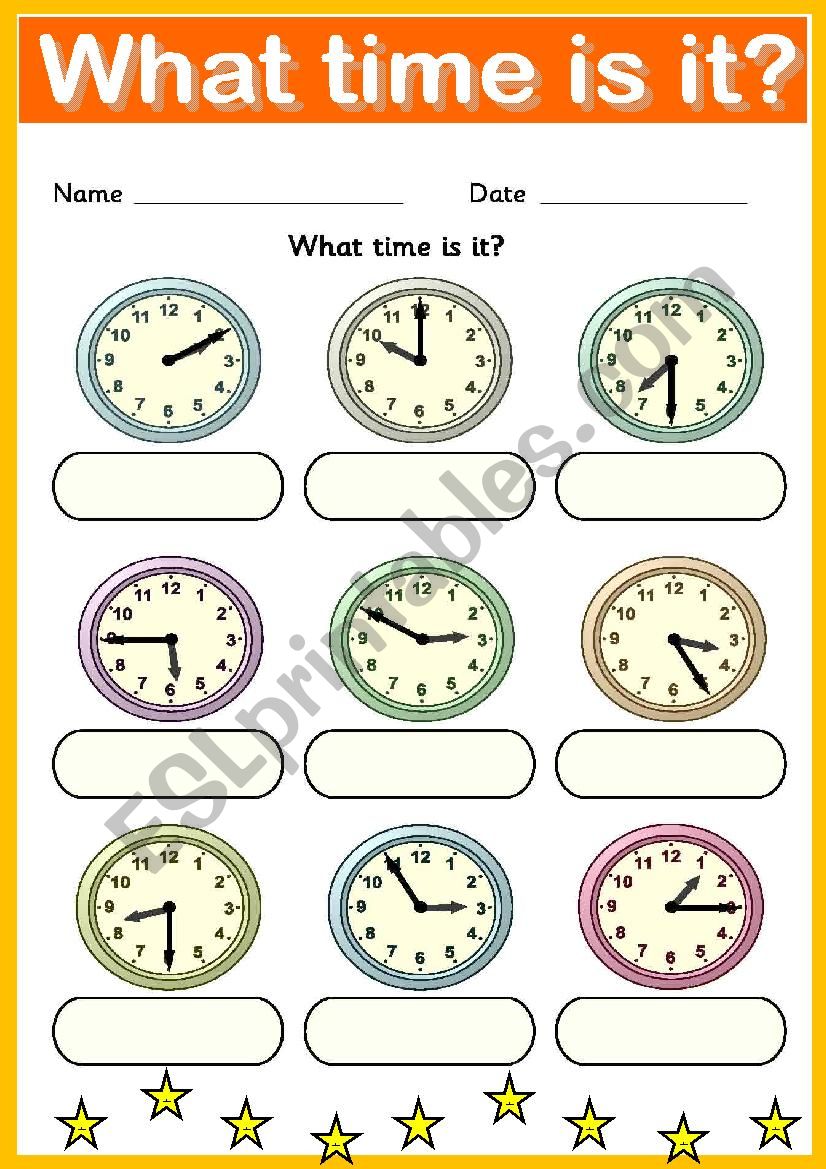 What time is it? worksheet