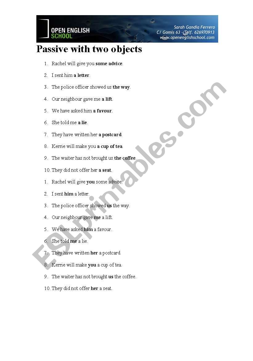 PAssive voice worksheet