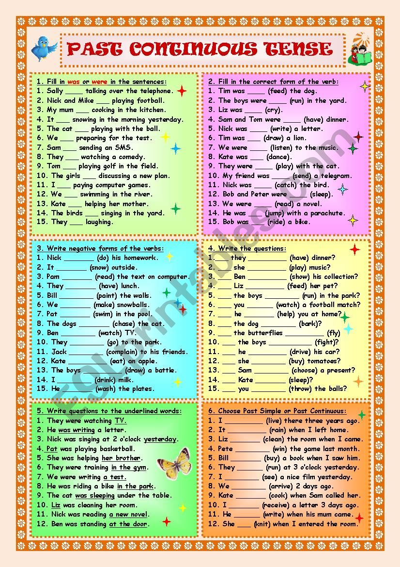 Past Continuous Tense worksheet