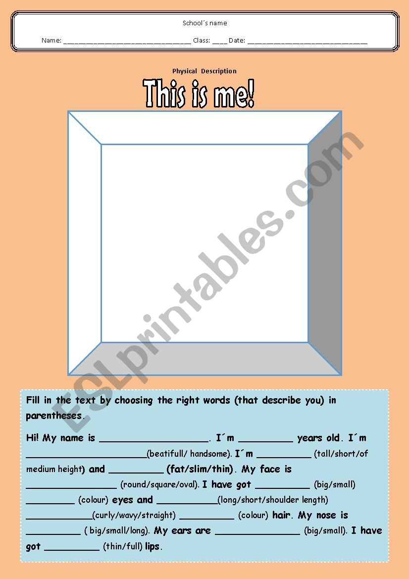 my physical description worksheet