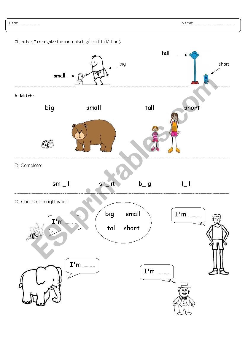 Adjectives worksheet