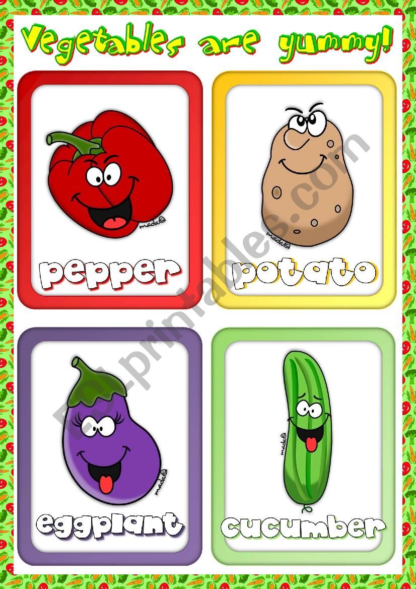 Vegetables - flashcards (2) worksheet