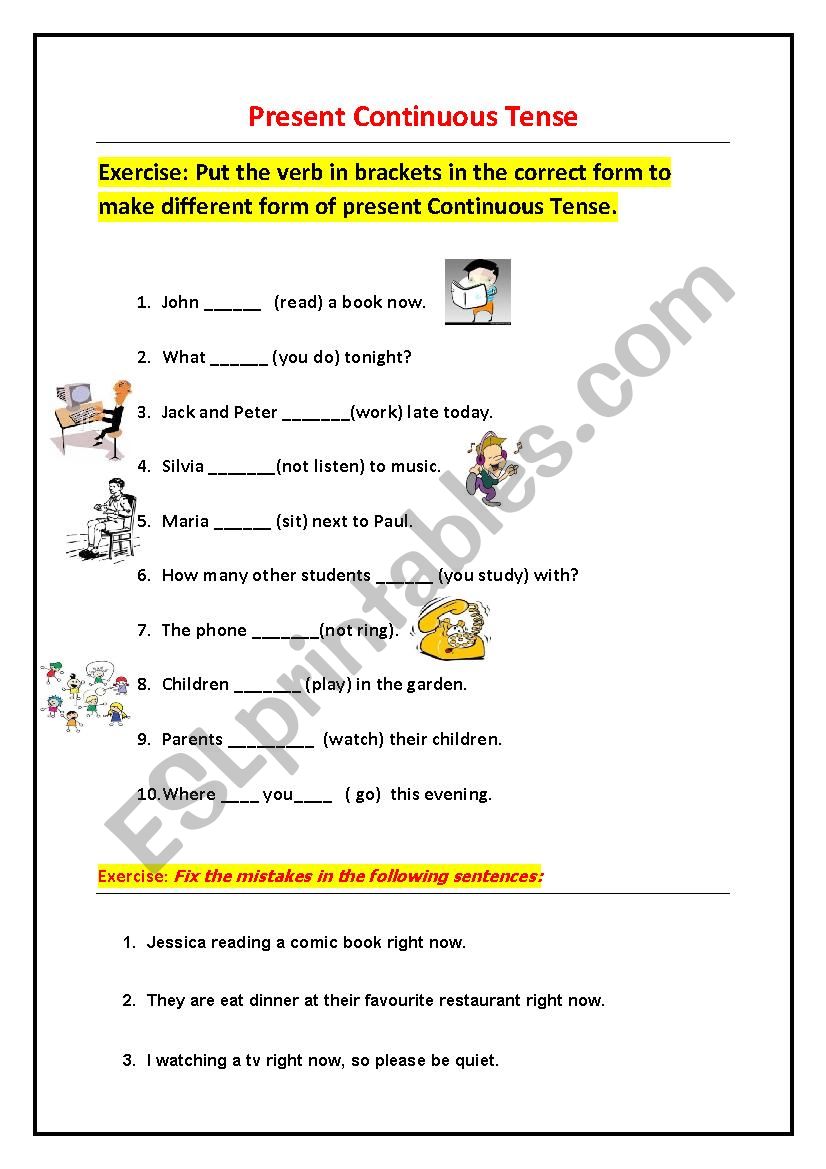 Present Continuous worksheet