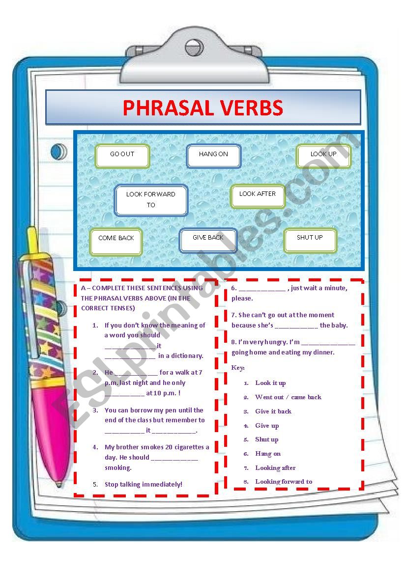 PHRASAL VERBS  worksheet