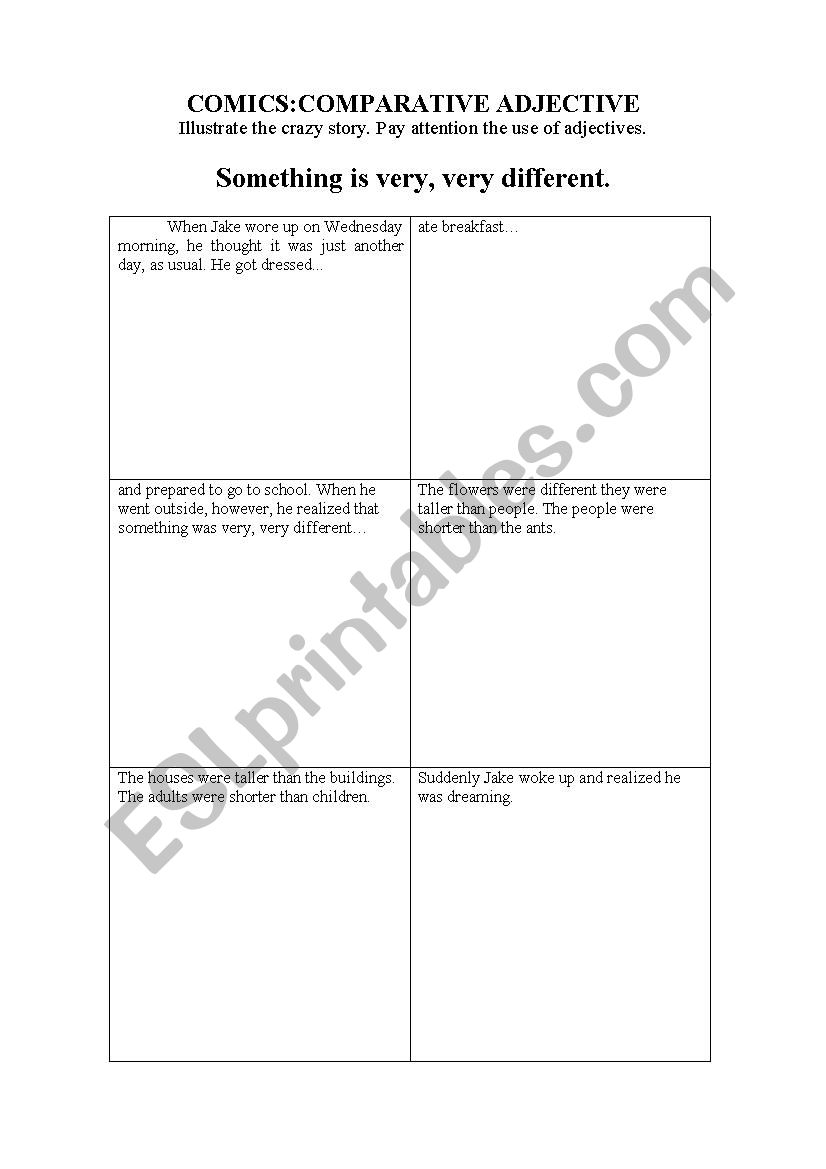 Something is very different worksheet