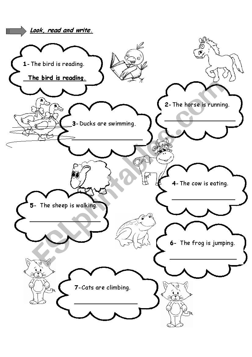 Farm Animals and Actions worksheet