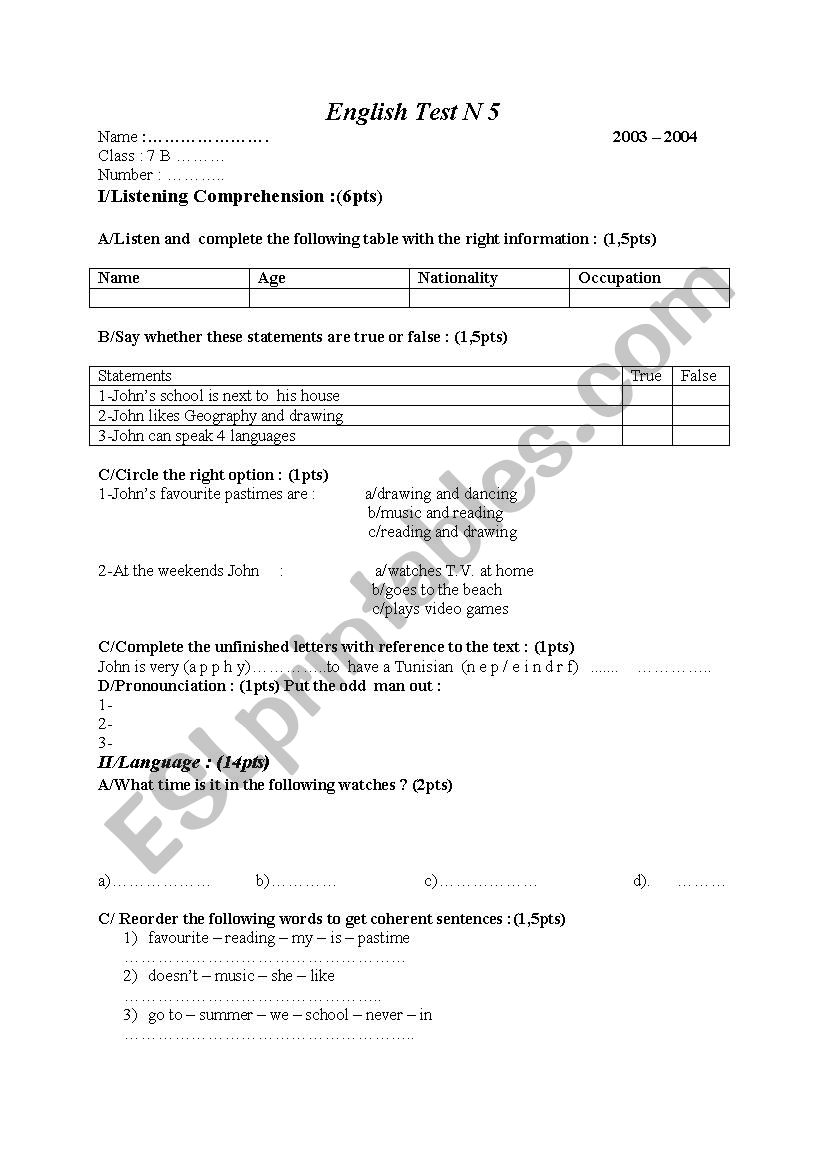 mid-tern-test02 worksheet