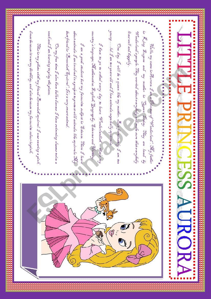 LITTLE PRINCESS AURORA worksheet