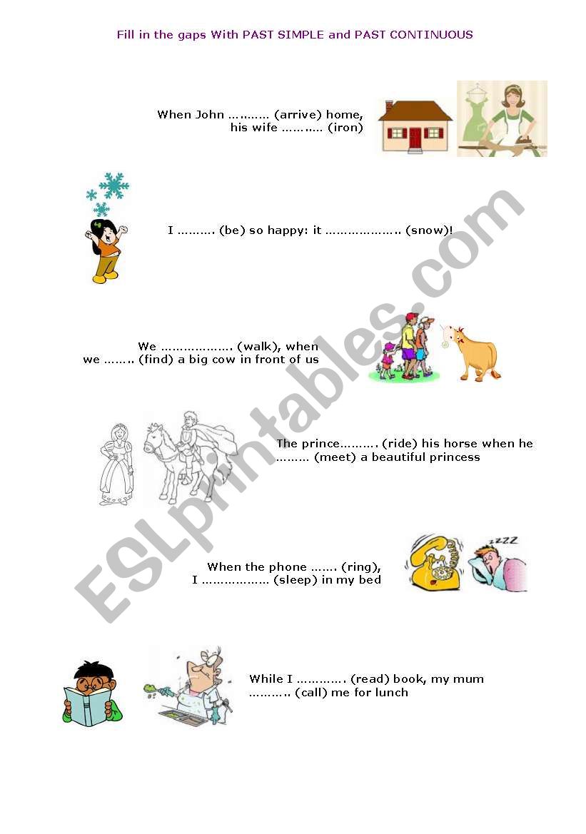 Past Simple and Continuous worksheet