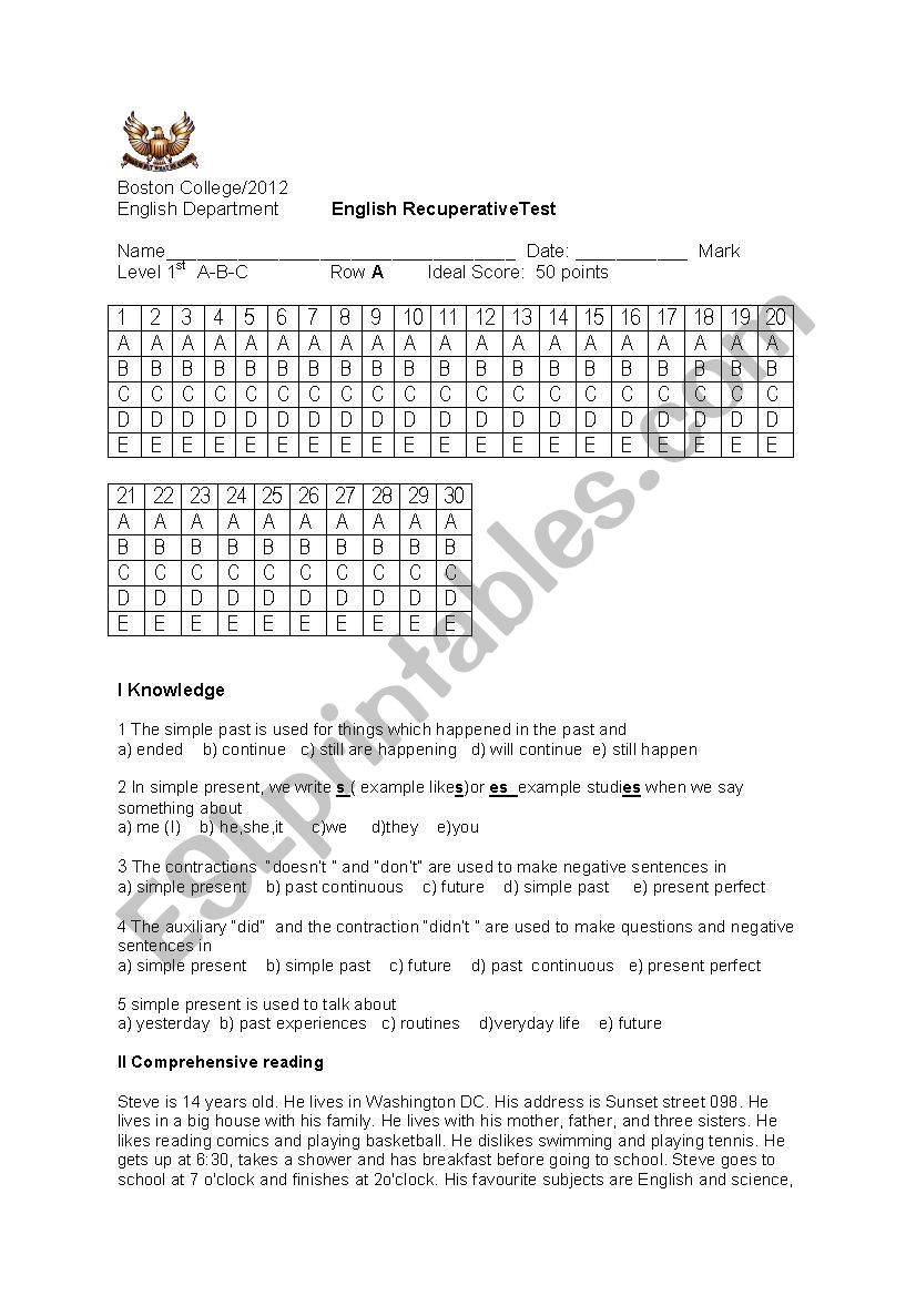 simple present and simple past