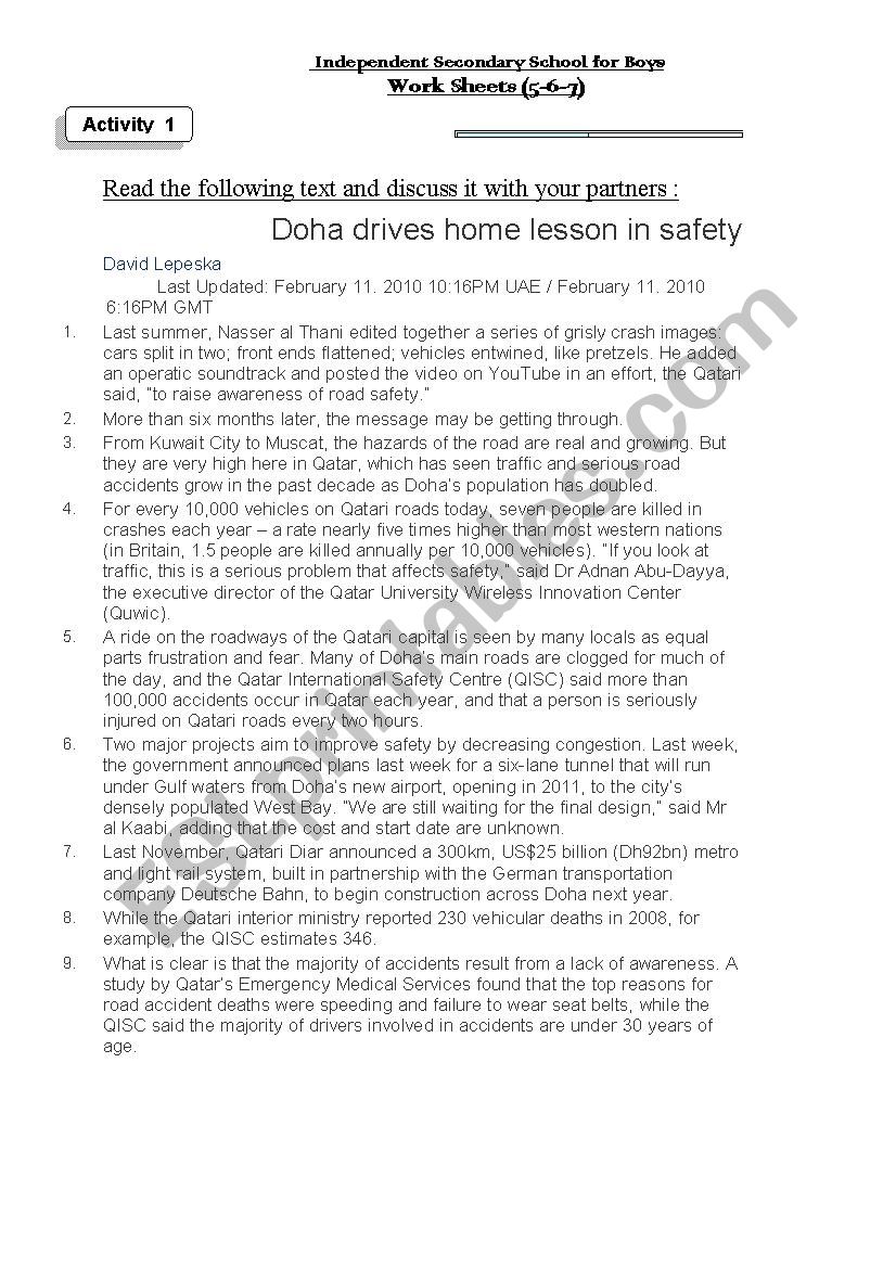Doha drives home lesson in safety