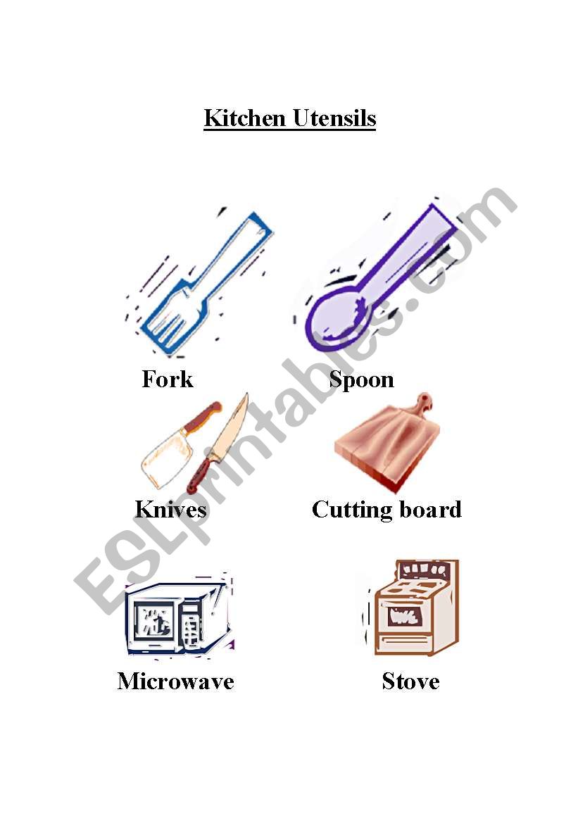 itchen utensils worksheet