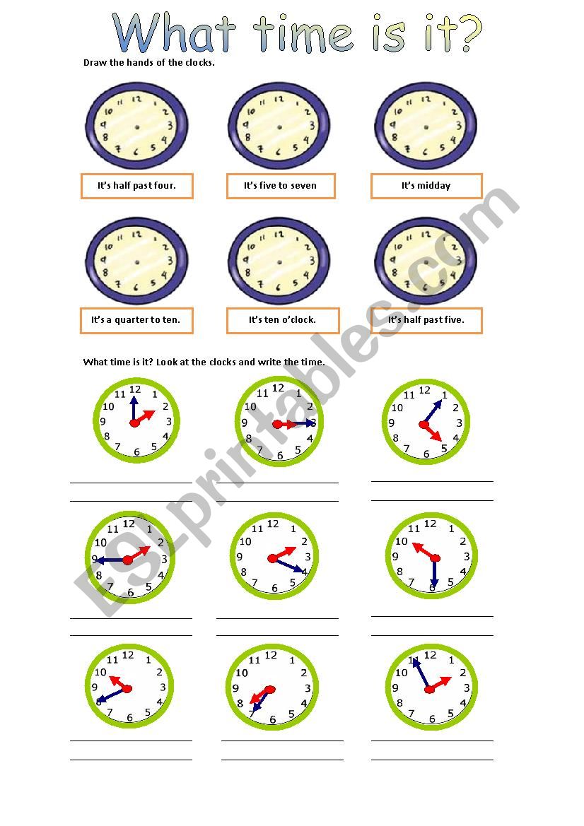 What time is it? worksheet