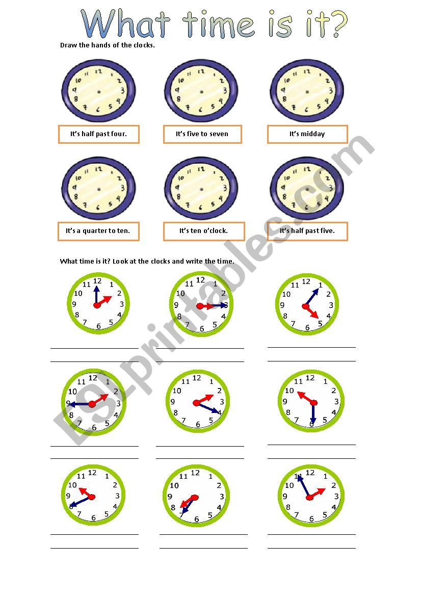 What time is it? worksheet