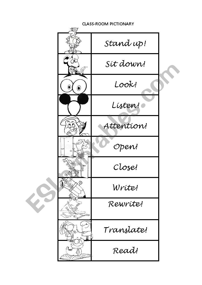 CLASS-ROOM PICTIONARY part-2 worksheet