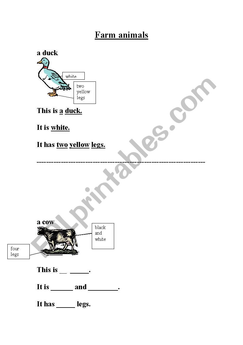 FARMER DUCK STORY - ANIMALS CLOZE PROCEDURE