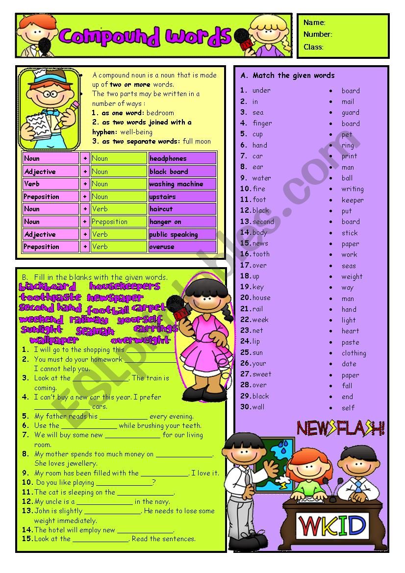 How to make COMPOUND WORDS  worksheet