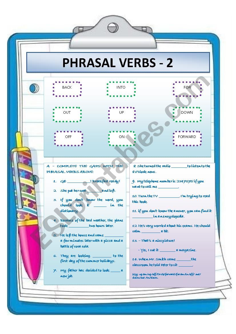 PHRASAL VERBS - 2 worksheet